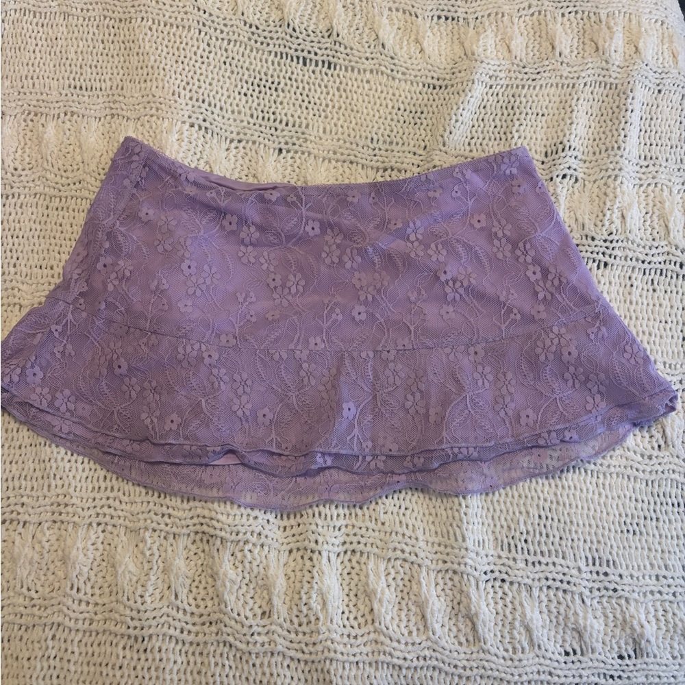 Edikted Purple Lace Skirt
